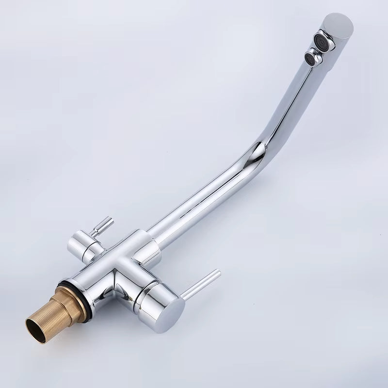 360 Degree Rotating Water Purification Double Handle Kitchen Faucet-8902