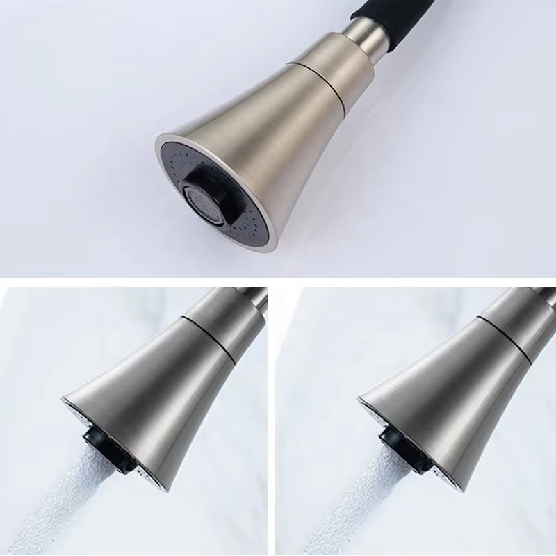 Kitchen Sink Countertop Mounted Flexible Handheld Sprayer Column Faucet-8625BL