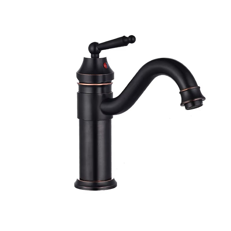 Bathroom Basin Black Vintage Hot And Cold Water Faucet-7086