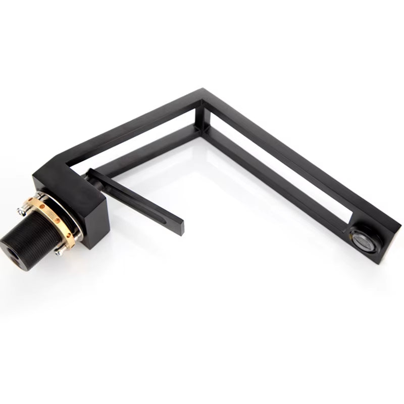 High-End Hollow Design Bathroom Basin Black Faucet-7297
