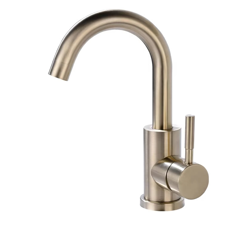 Stainless Steel Bathroom Cabinet Hand Basin Household Curved Faucet-5007