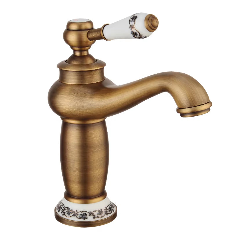Antique Copper Finish Basin Sink Single Handle Faucet-7801