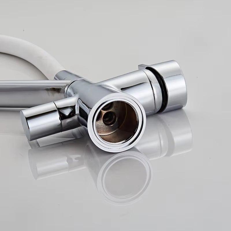 High-End Kitchen Sink Pull-Down Three-Way Double-Handle Faucet-8306