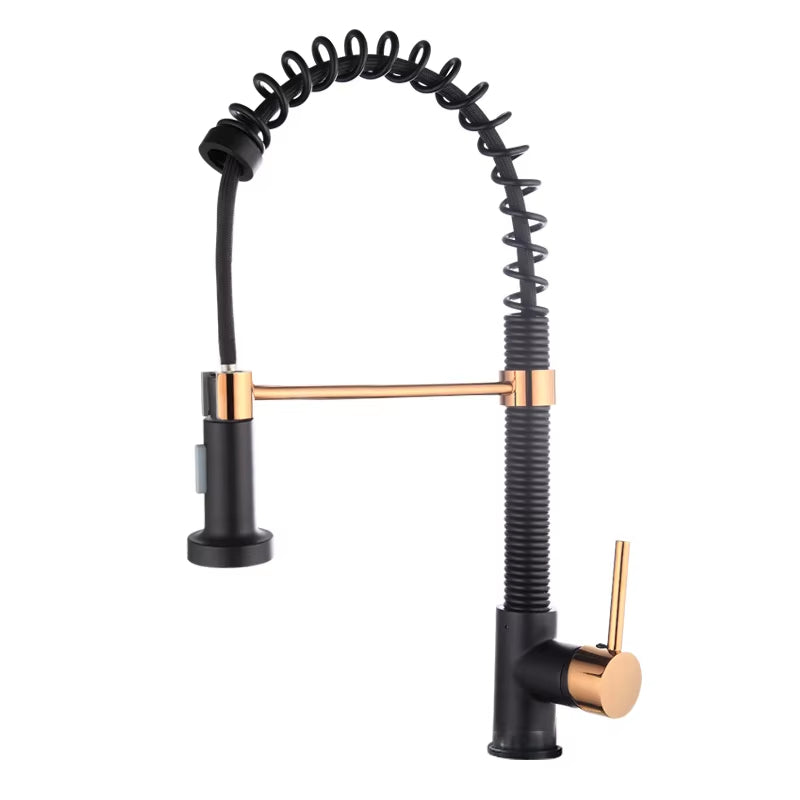 Spring Loaded Hot And Cold Water Kitchen Sink Pull Down Faucet-8591