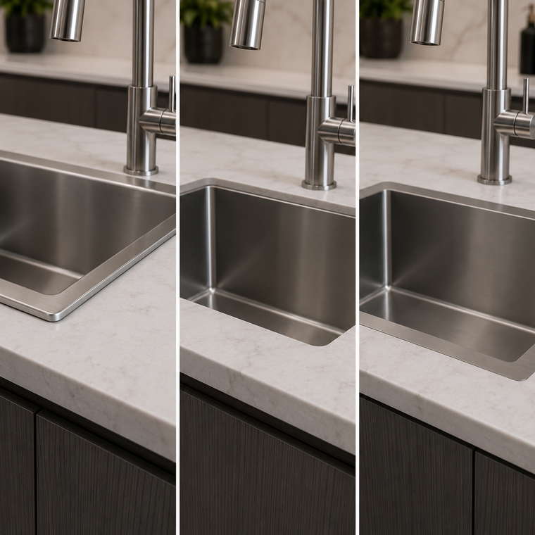 Topmount vs Undermount vs Flushmount Kitchen Sinks
