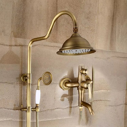 Antique Brass Wall Mount Bathroom Shower Set-Z7827