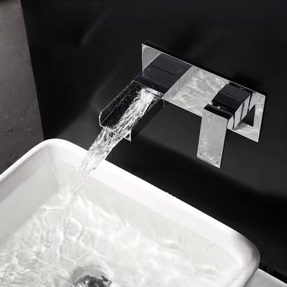 Wall Mounted Brass Washbasin Single Handle Waterfall Faucet-Z-1308