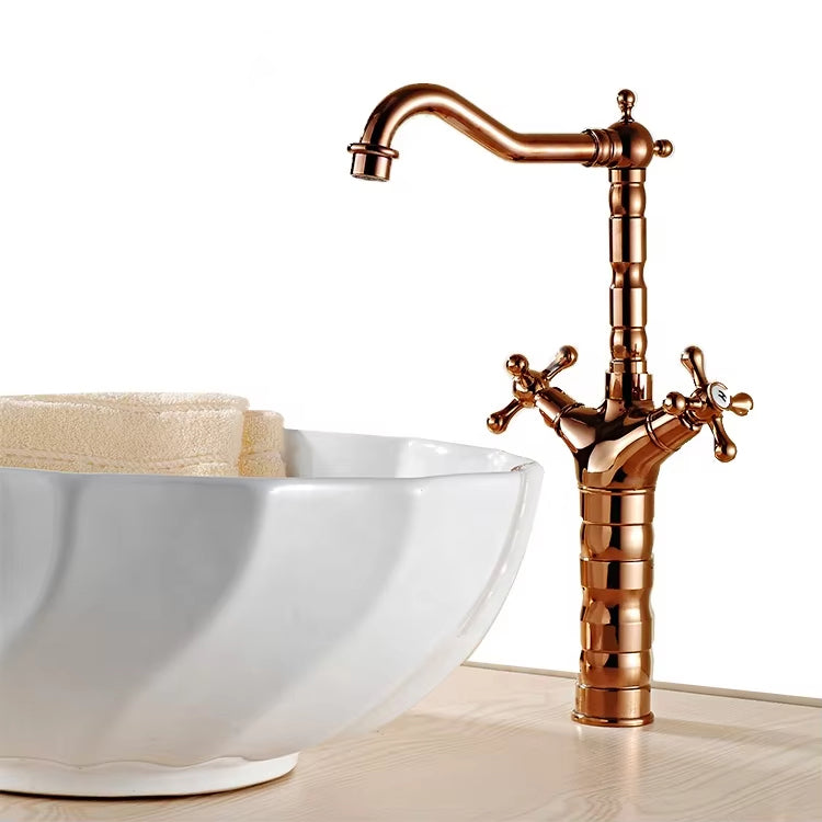 High Basin Countertop Mounted Double Handle Faucet-Z8231-1