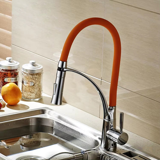 Kitchen Sink Flexible Faucet With Sprayer-Z1901O
