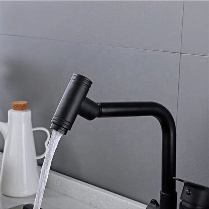 360 Degree Rotating Pull-Out Black Multifunctional Faucet-001