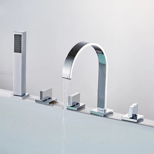 Luxury 5-Piece Bathtub 3-Handle Faucet Set-Z1921