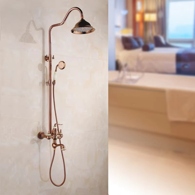 Antique Rose Gold Bathroom Thermostatic Shower Head-6218