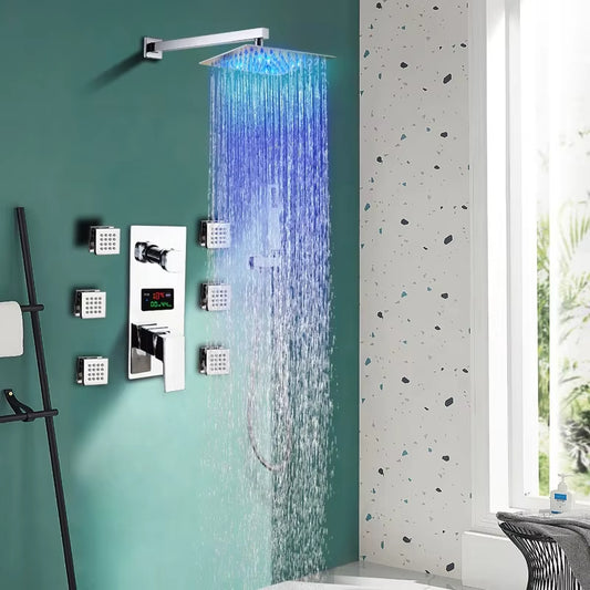 Wall Mounted Shower Set Luxury Led Shower Light Rain Shower Set-6569