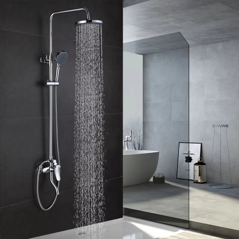 Shower Set Hot And Cold Water Valve Rain Shower Head Bathroom Bath Full Shower-6521