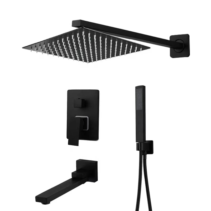 Luxury Edition Black Bathroom Wall Mounted Shower Set-6011MB