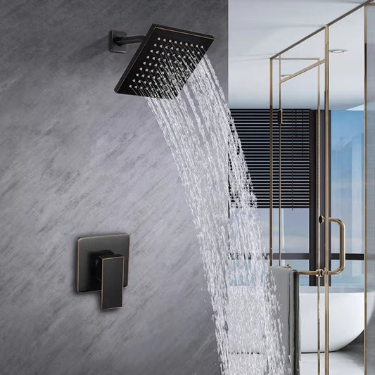 Wall Mounted Shower Set Modern Shower System Bathroom Faucet Luxury Brass Kit Rain Shower Set-6535