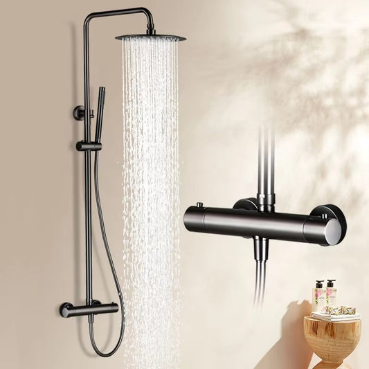 Wall Mounted Bathroom Thermostatic Shower Set With Handheld Showerhead-6955