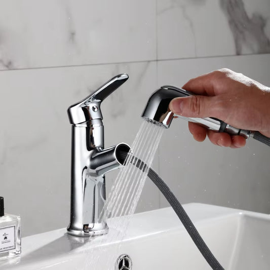 Bathroom Basin Pull-Out Irrigator Sprayer Mouthwashing And Brushing Teeth 2-Mode Faucet-7502