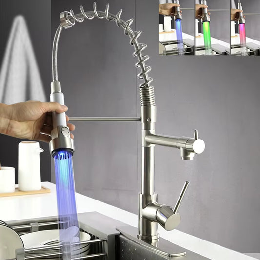 360 Degree Rotating Kitchen Led Multi-Color Luminous Faucet-8907