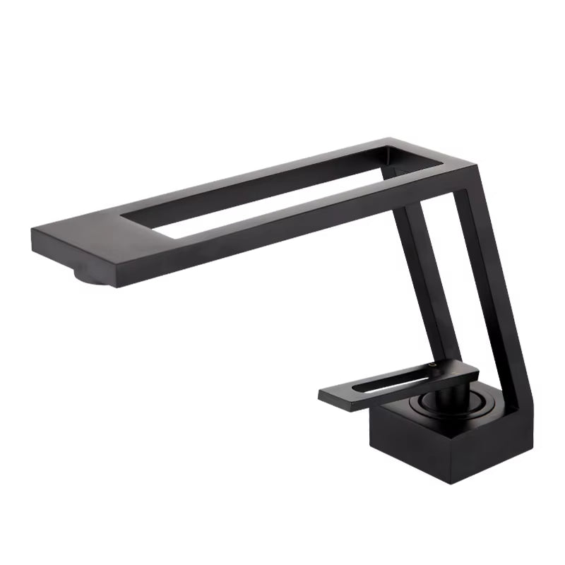 High-End Hollow Design Bathroom Basin Black Faucet-7297