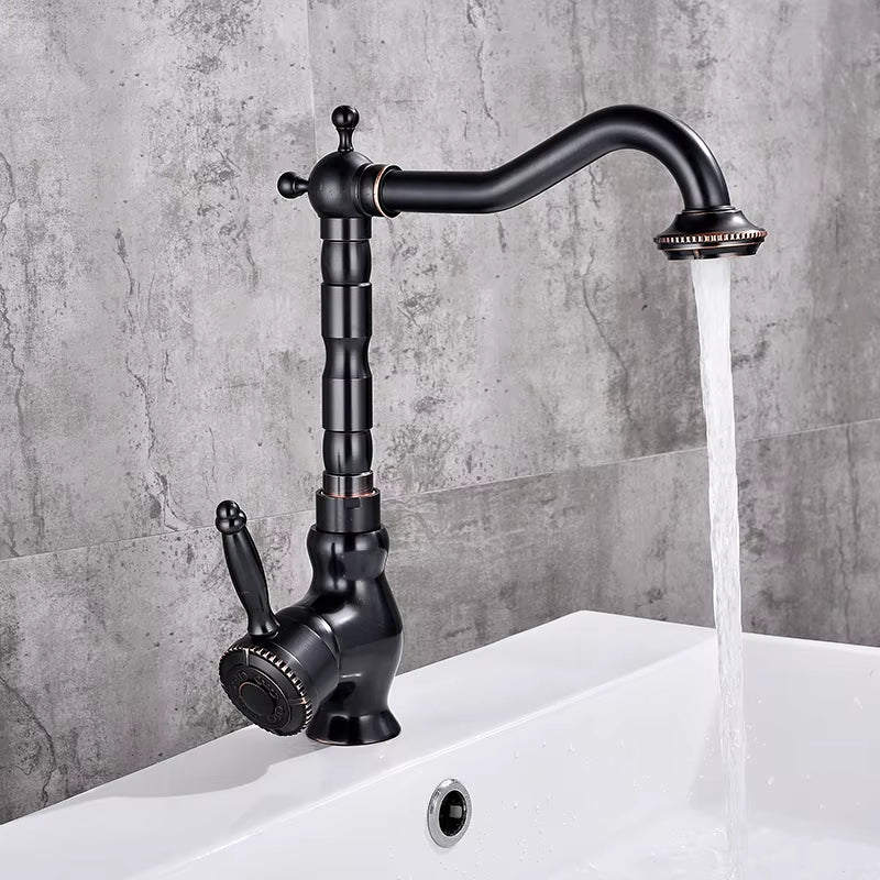 360 Degree Rotating Retro European Style Basin Faucet-7084