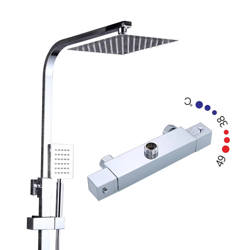 Bathroom Thermostatic Shower With Handheld Shower Set-6909