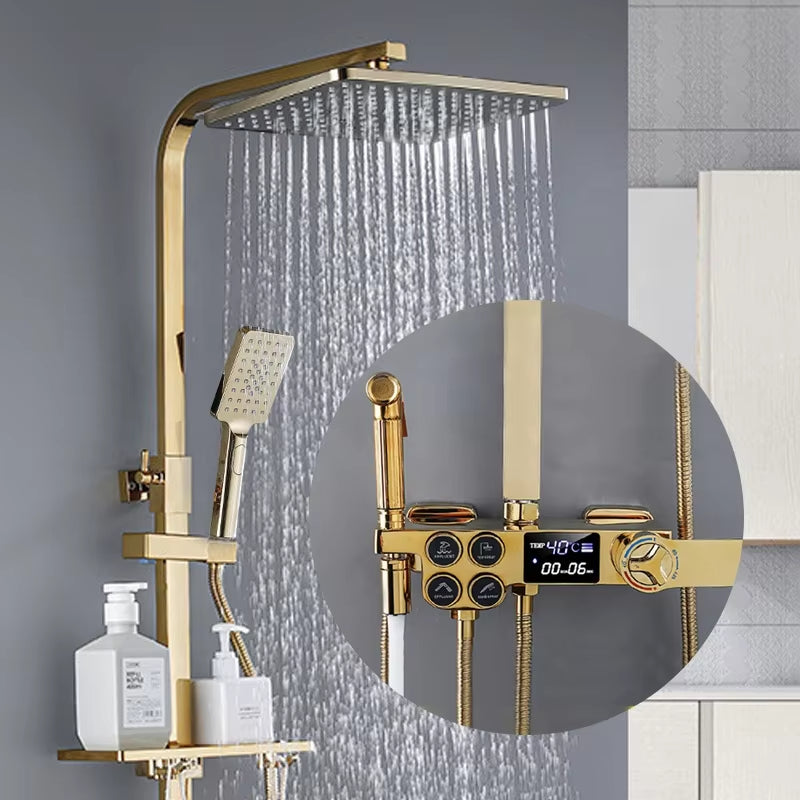 Wall Mounted Thermostatic Bathroom Bathing Set-6017G