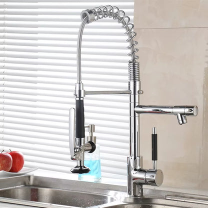 360 Degree Rotating Kitchen Countertop Double Spout Faucet-8347
