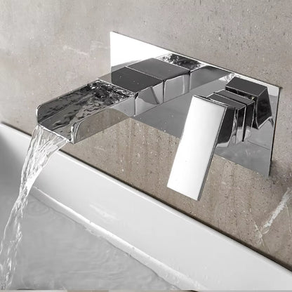 Wall Mounted Brass Washbasin Single Handle Waterfall Faucet-Z-1308