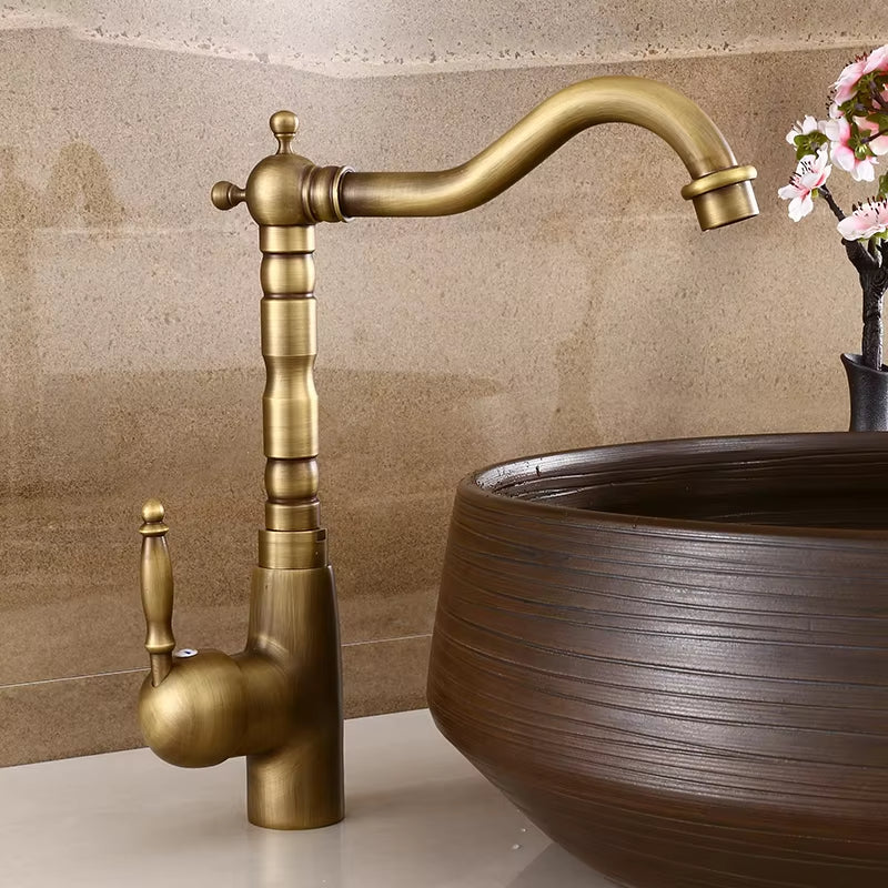 Bathroom Basin Single Handle Antique Faucet-7060