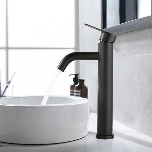 Black Hot And Cold Bathroom Faucet-5387