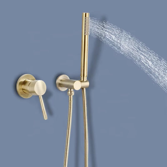 Handheld Gold Wall Mounted Cylindrical Bathroom Shower Head-6049BG