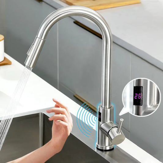Smart Modern Hot And Cold Water Faucet With Temperature Display Suitable For Kitchen And Bathroom-5343DPS