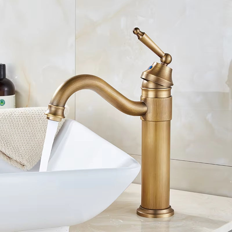 Bathroom Sink Antique Brass Single Handle Faucet-7067
