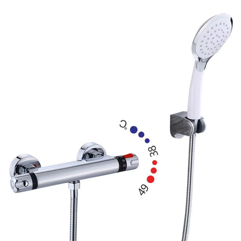 Wall Mounted Bathtub Shower Faucet Bathroom Double Water Shower Head-6913