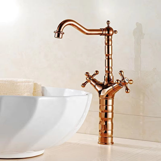 High Basin Countertop Mounted Double Handle Faucet-Z8231-1