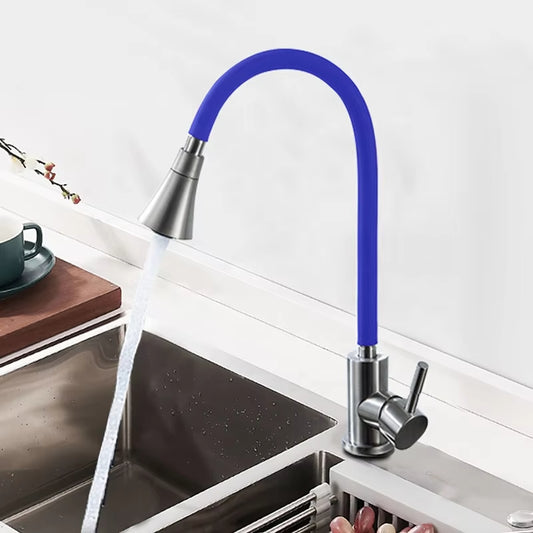 Kitchen Sink Countertop Mounted Flexible Handheld Sprayer Column Faucet-8625BL