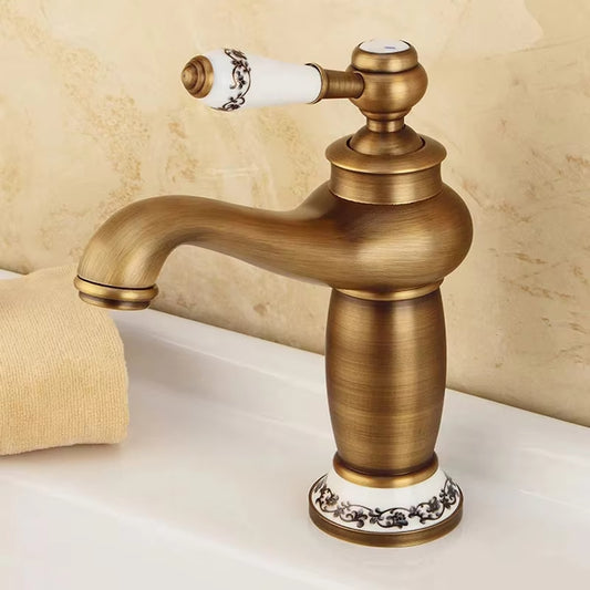 Antique Copper Finish Basin Sink Single Handle Faucet-7801