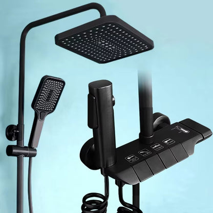 Wall Mounted Bathroom Shower Set Bathroom Thermostatic Shower Booster Shower Head Piano Shower Faucet Set-6283MB