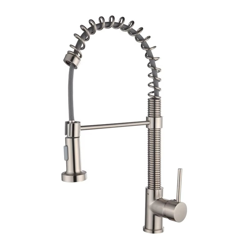 Spring Loaded Hot And Cold Water Kitchen Sink Pull Down Faucet-8592