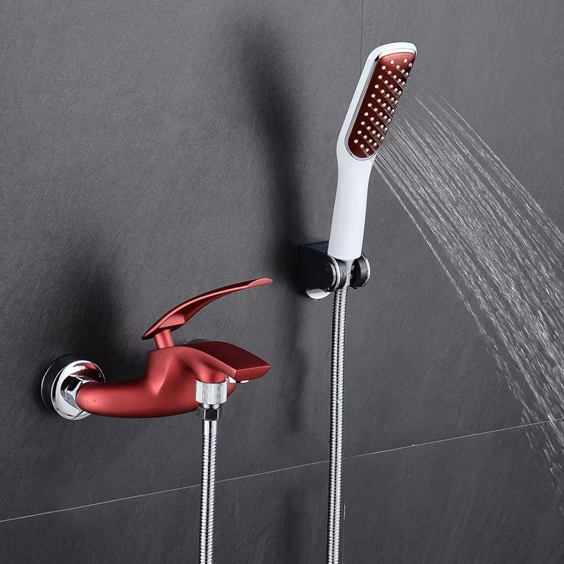 Wall Mounted Shower Faucet Kit Simple Rain Shower Faucet Hot And Cold Water Shower-6513