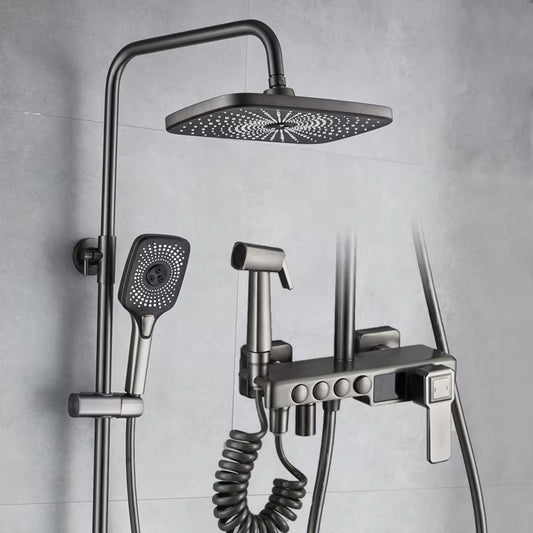 Simple Wall-Mounted Shower Kit With Hot And Cold Dual Control-6038GR
