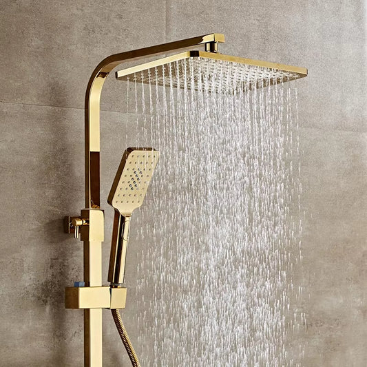 Gold Wall Mounted Shower Set With Spray Gun-6243