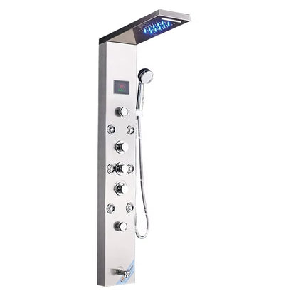 Shower Panel Stainless Steel Waterfall Shower Column Set Massage Nozzle Led Shower Panel-6645