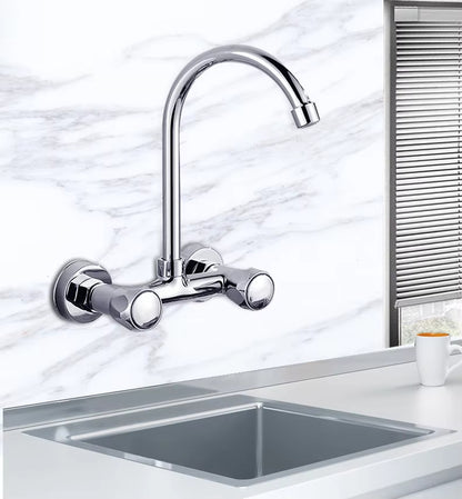 Wall Mounted Kitchen Sink Double Handle Faucet-8324