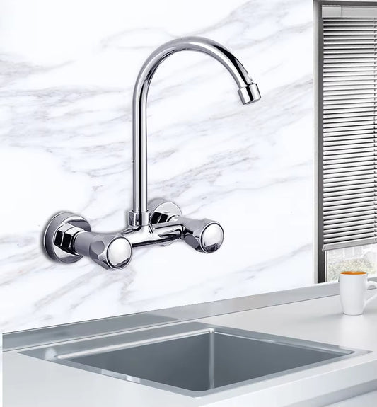 Wall Mounted Kitchen Sink Double Handle Faucet-8324