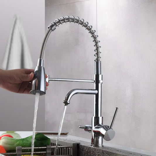 360 Degree Swivel Kitchen Countertop Faucet Double Handle-8346