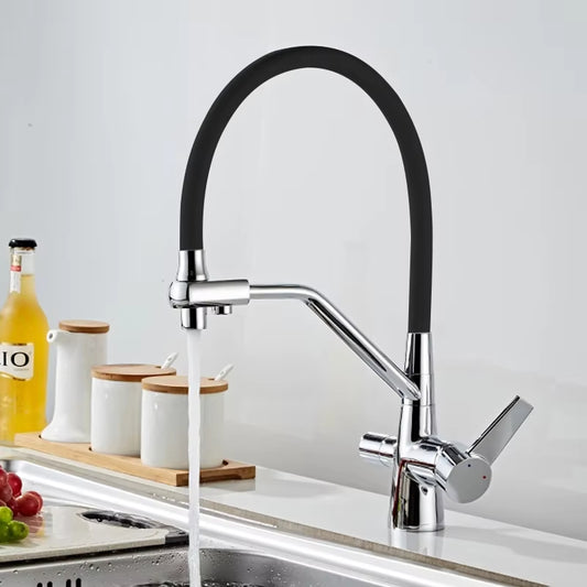 High-End Kitchen Sink Pull-Down Three-Way Double-Handle Faucet-8305