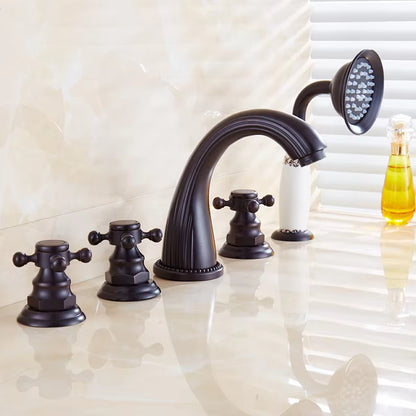 Kitchen Bathtub Faucet Hot And Cold Split Faucet 5-Piece Set With Handheld Shower-6705