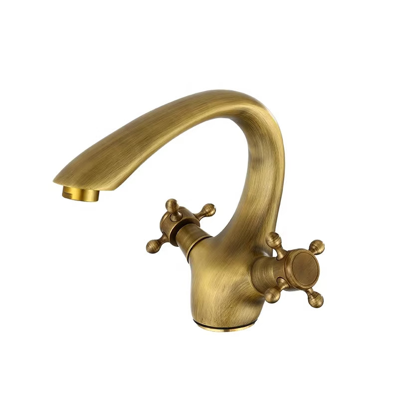 Bathroom Basin Double Handle Antique Faucet-7059